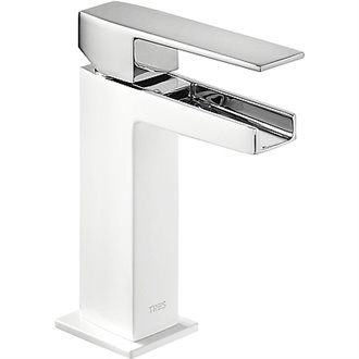 Grifo de lavabo Cascada Blanco SLIM TRES