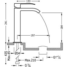 Grifo de lavabo Negro M CUADRO TRES