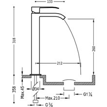 Grifo de lavabo Negro L CUADRO TRES