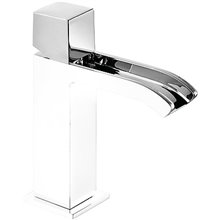 Grifo de lavabo Blanco de Cascada Libre TRES CUB CUADRO
