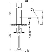 Grifo de lavabo Blanco de Cascada Libre TRES CUB CUADRO