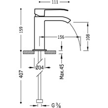 Grifo de lavabo Negro de Cascada Libre CUADRO TRES
