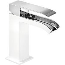 Grifo de lavabo Blanco de Cascada Libre TRES CUADRO