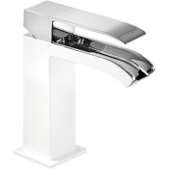 Grifo de lavabo Blanco de Cascada Libre TRES CUADRO