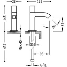 Grifo de lavabo de 1 agua TRES CUADRO