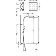 Columna de ducha termostática Blanca TRES CUADRO