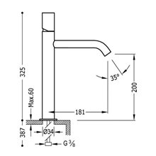 Grifo de lavabo M TUB TRES STUDY 