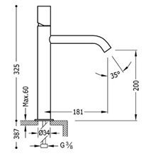 Grifo de lavabo Naranja M TUB TRES STUDY 