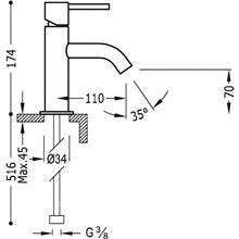 Grifo de lavabo S TRES STUDY 