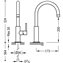 Grifo de lavabo en C TRES STUDY L