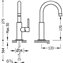 Grifo de lavabo Verde en C TRES STUDY M