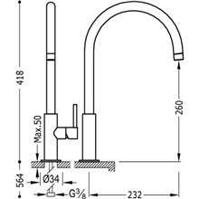 Grifo de lavabo Blanco en C TRES STUDY XL