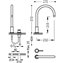 Grifo de lavabo en bater&iacute;a TRES STUDY L