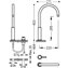 Grifo de lavabo en bater&iacute;a TRES STUDY XL