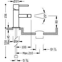 Grifo de bidé con desagüe TRES STUDY