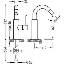 Grifo de bidé alto Blanco TRES STUDY