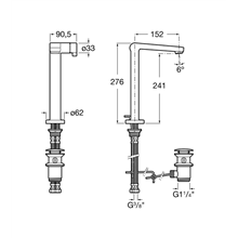 Grifo lavabo caño alto Singles Roca