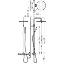 Columna de bañera-ducha termostática TRES STUDY