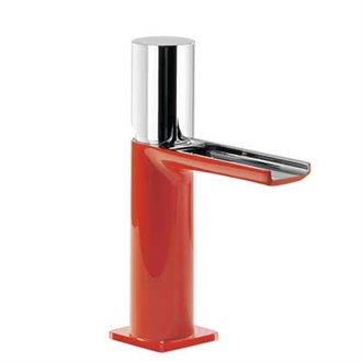 Grifo de lavabo Rojo de Cascada TRES TUB LOFT