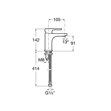 Grifo de lavabo con cuerpo liso L20 Roca