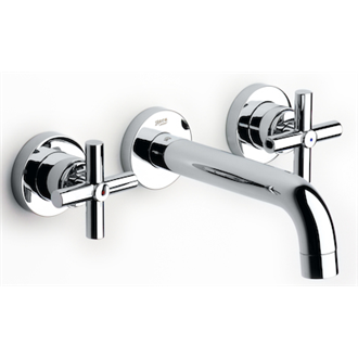 Grifo de lavabo bimando mural 19cm Loft Roca