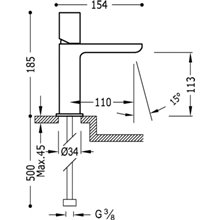 Grifo de lavabo Acero S TUB TRES LOFT