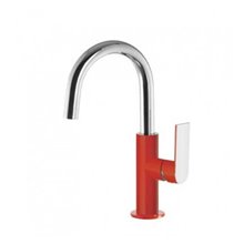 Grifo de lavabo Rojo en C TRES LOFT L