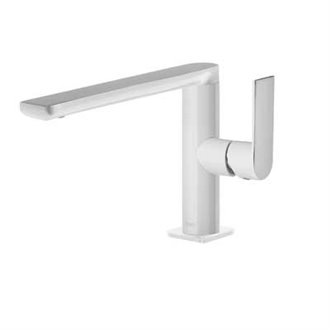 Grifo de lavabo recto Blanco TRES LOFT S