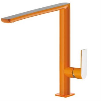 Grifo de lavabo recto Naranja TRES LOFT L