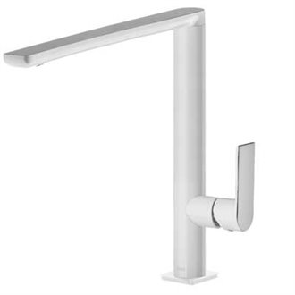 Grifo de lavabo recto Blanco TRES LOFT L