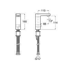 Grifo de lavabo mezclador alimentación red L90 Roca
