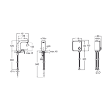 Grifo de lavabo pilas agua premezclada L20 Roca
