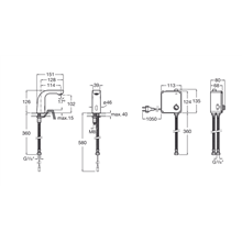 Grifo de lavabo red agua premezclada L20 Roca
