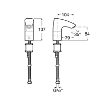 Grifo de lavabo alimentación red M3 Roca