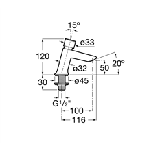 Grifo lavabo con pulsador Instant Roca