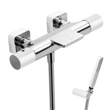 Kit bañera-ducha termostática Cr/Bl TRES LOFT