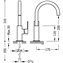 Grifo de lavabo Curvado XL CUADRO-TRES