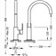 Grifo de lavabo Curvado XXL CUADRO-TRES