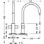 Grifo de lavabo Bimando XXL CUADRO-TRES CG