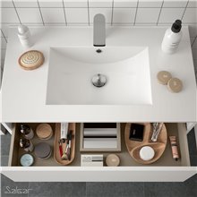 Mueble 71cm Blanco Brillo de 2 cajones SALGAR NOJA