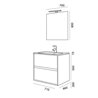 Mueble 71cm Gris Mate de 2 cajones SALGAR NOJA