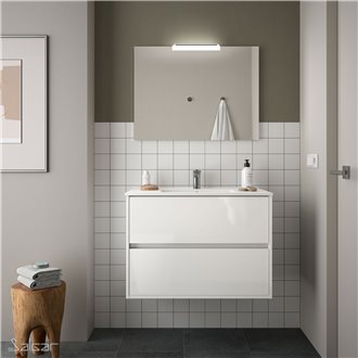 Mueble 81cm Blanco Brillo de 2 cajones SALGAR NOJA