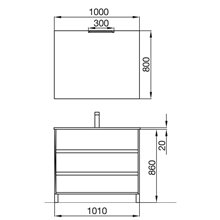 Mueble 101cm Roble Eternity 3 cajones SALGAR ARENYS