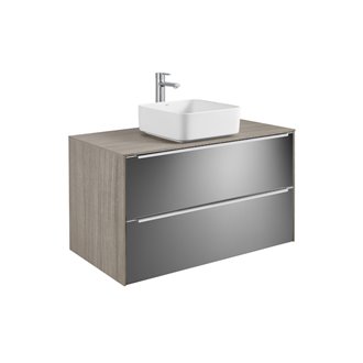 Mueble 80cm espejo fumato sobrencimera Inspira Square Roca