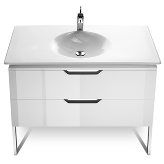 Mueble 100cm blanco y lavabo Kalahari Roca