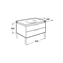 Mueble 80cm gris y lavabo Kalahari Roca