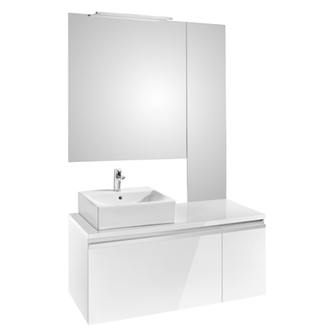 Pack mueble 110 cm blanco brillo Heima Roca