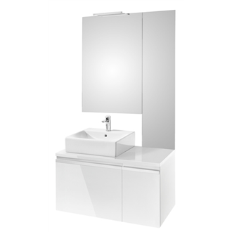 Pack mueble 90 cm blanco brillo Heima Roca