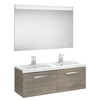 Pack mueble 120cm dos cajones fresno Prisma Roca