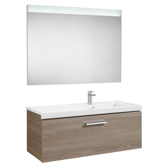 Pack mueble con lavabo un caj&oacute;n 110 cm fresno Prisma Roca